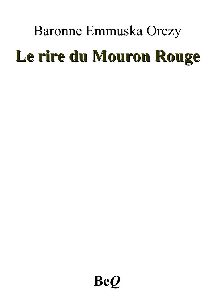 Le rire du Mouron Rouge