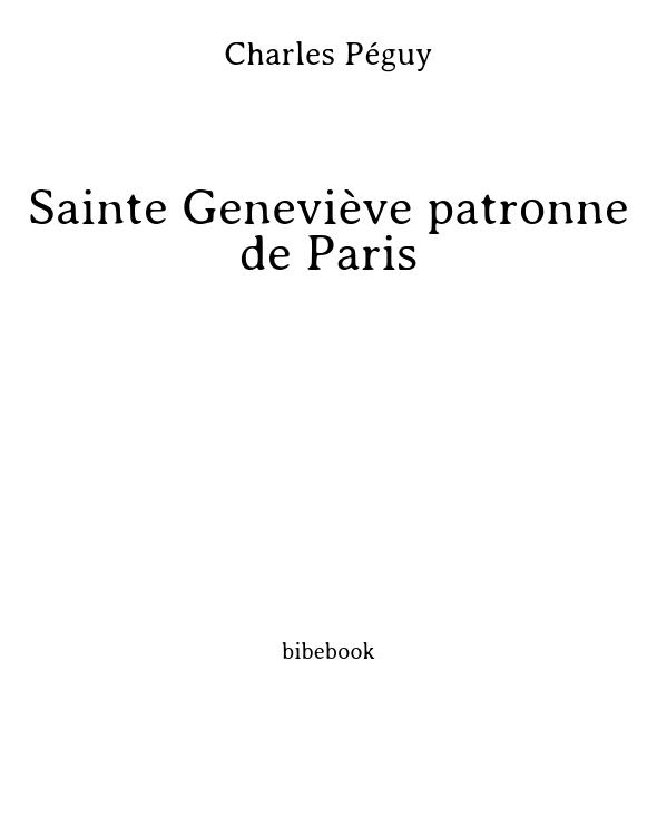 Sainte Geneviève patronne de Paris