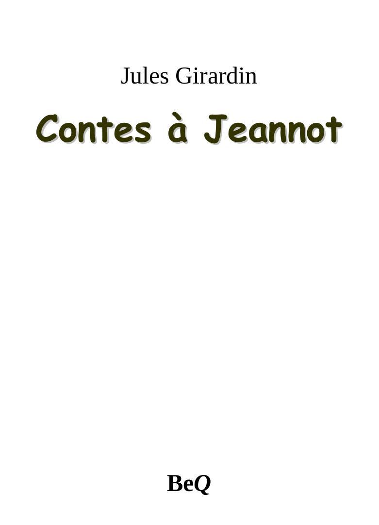 Contes à Jeannot