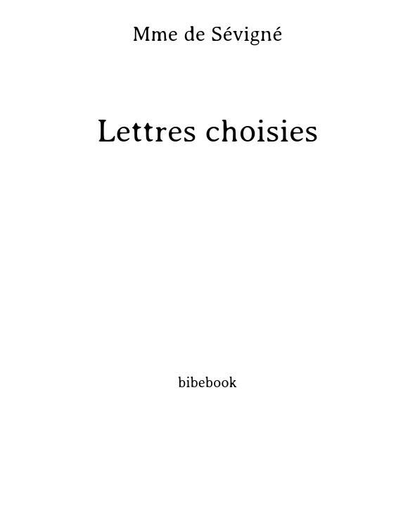 Lettres choisies