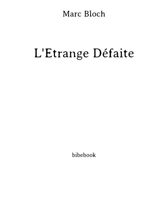 L'Étrange Défaite