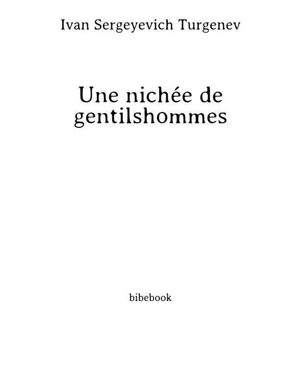 Une nichée de gentilshommes