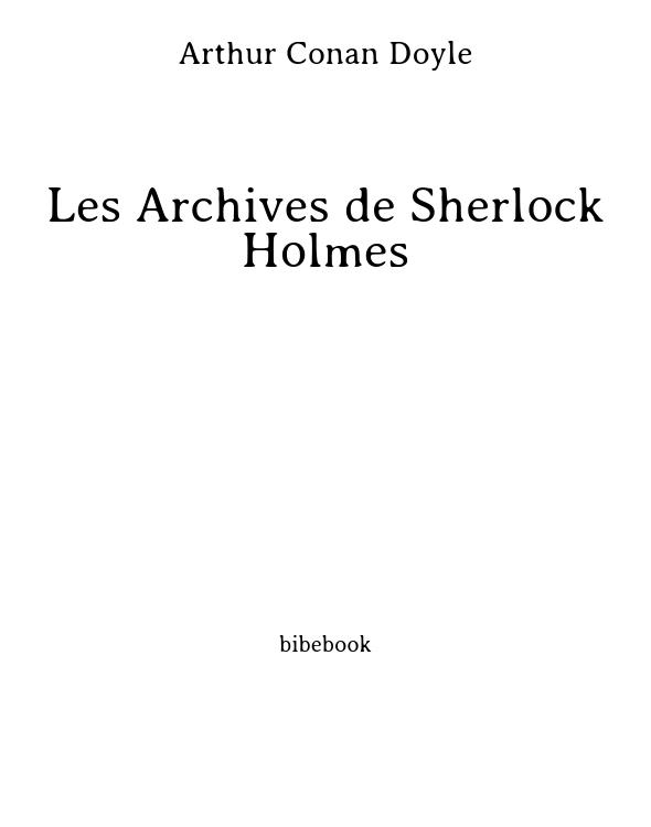 Les Archives de Sherlock Holmes