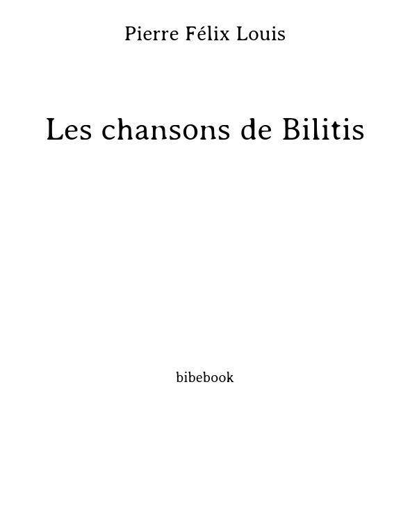Les chansons de Bilitis