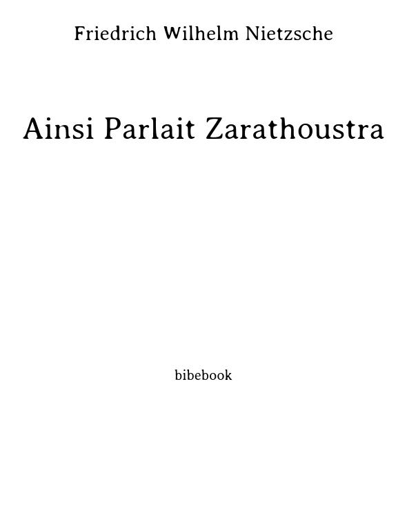 Ainsi Parlait Zarathoustra