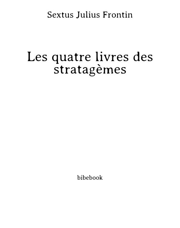 Les quatre livres des stratagèmes