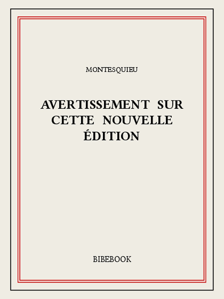 Avertissement sur cette nouvelle édition