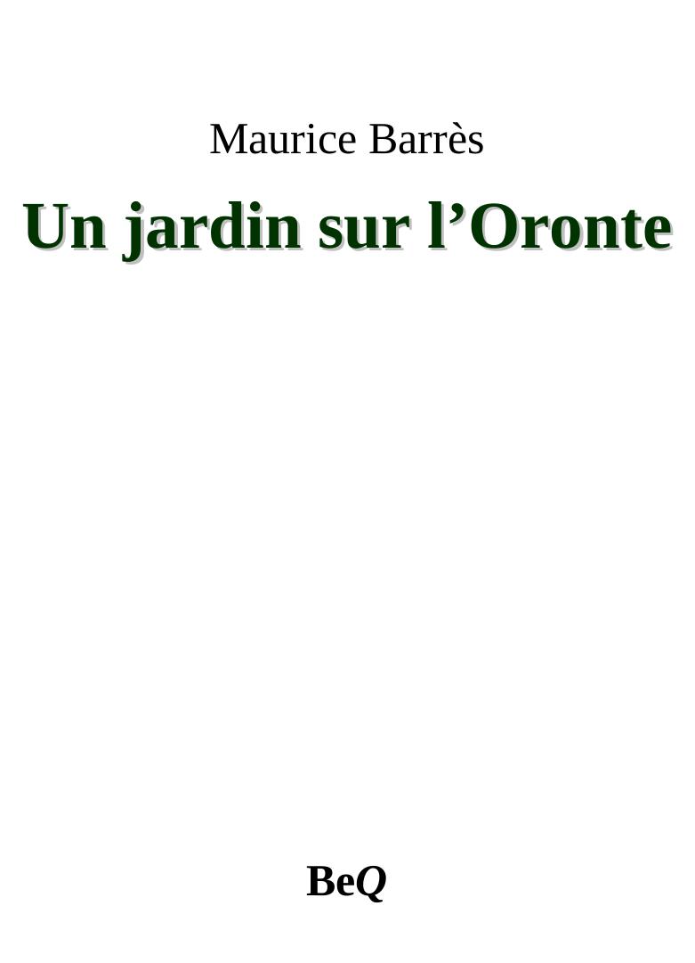 Un jardin sur l'Oronte