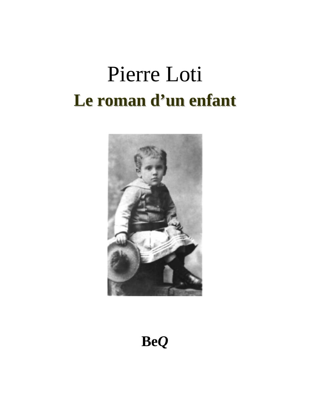Le roman d’un enfant