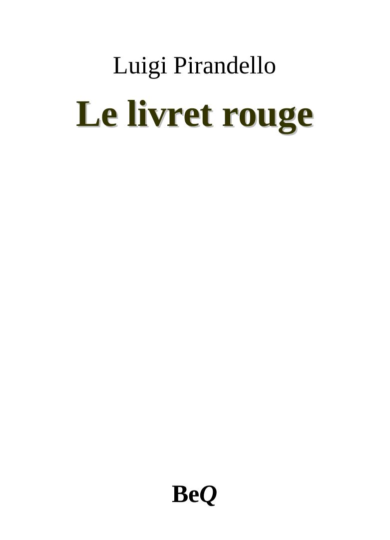 Le livret rouge
